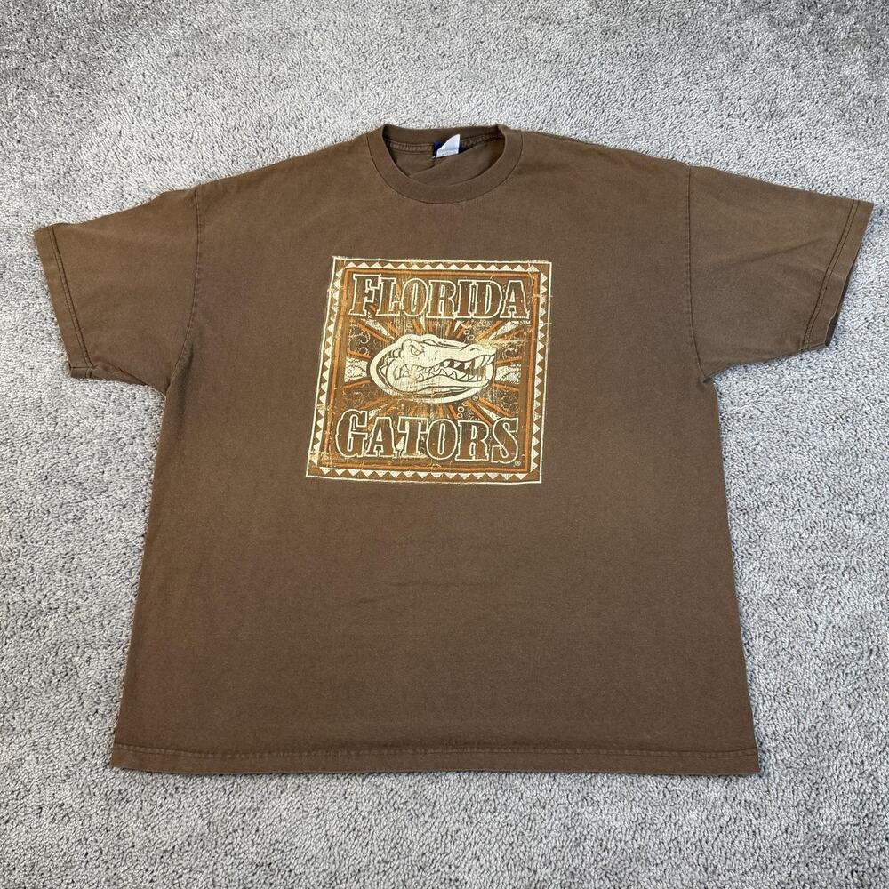 Vintage Florida Gators Champs Sports Shirt Mens 2XL Brown Graphic Crew Neck